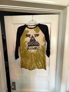 Altamont Graphic Print Tie-Dye Raglan 3/4 Sleeve Baseball T-Shirt